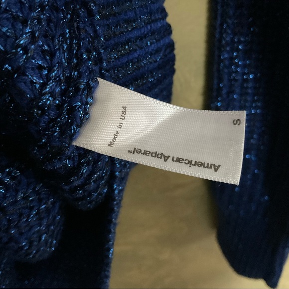 American Apparel Metallic Blue Fisherman Sweater - Picture 5 of 6